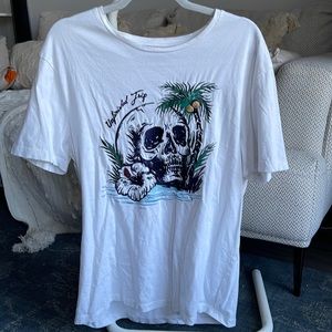 Zara embroidered skull shirt